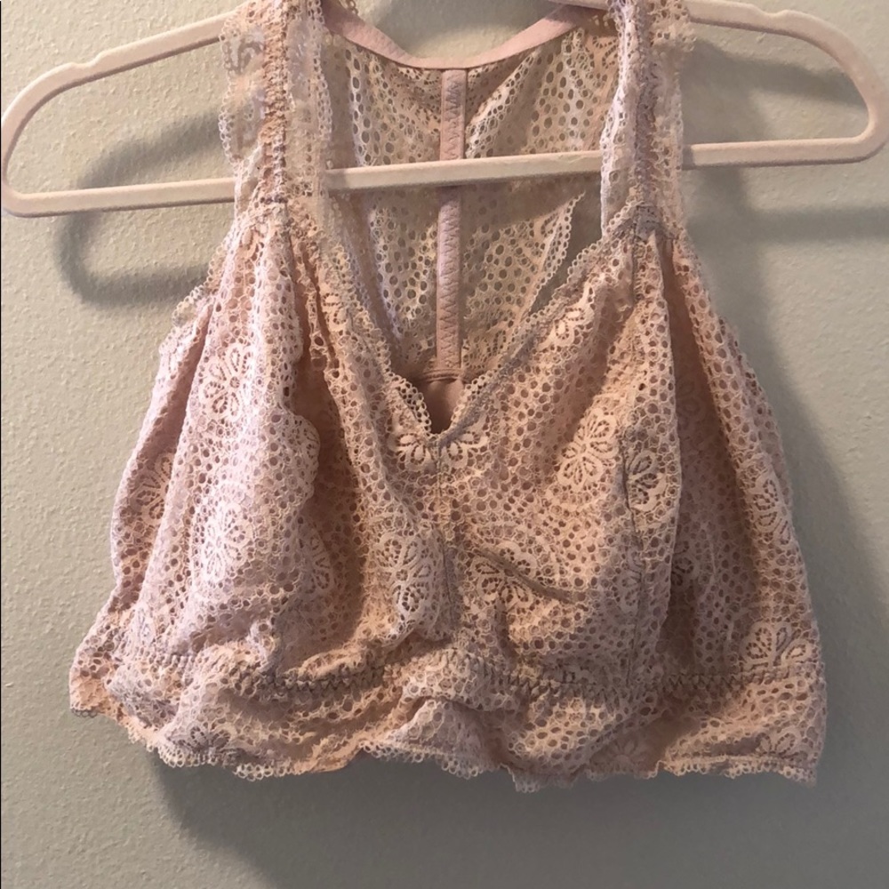 Light pink lace bralette